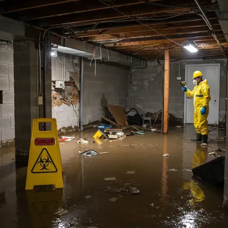 Flooded Basement Electrical Hazard in Juneau County, WI Property