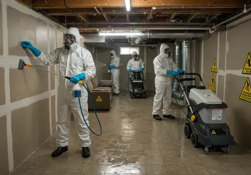 Basement Moisture Removal and Structural Drying process in Juneau County, WI